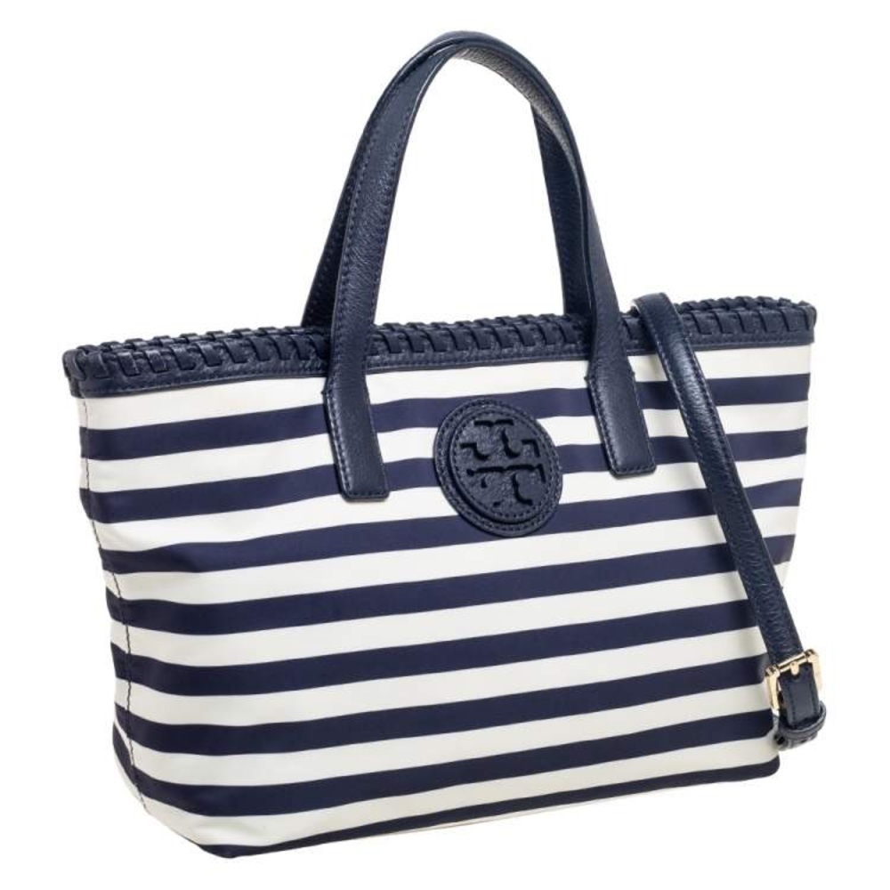 Tory Burch Classic Awning Stripe Small Nylon E/W Tote